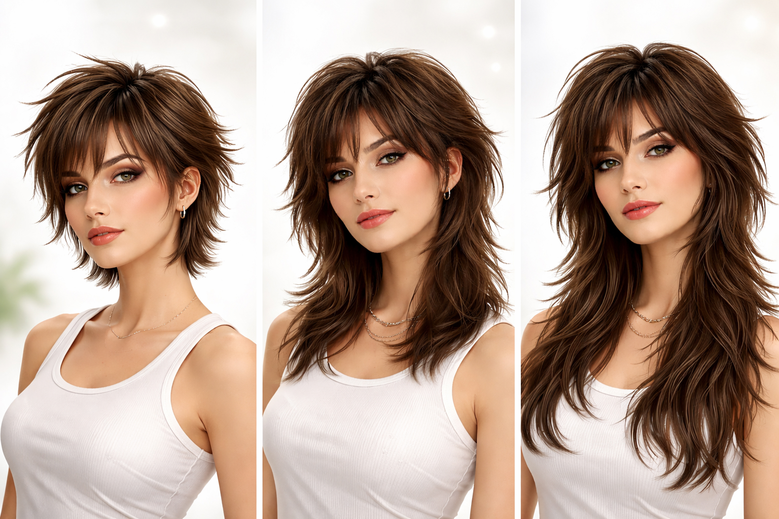 Вулфкат при разной длине волос